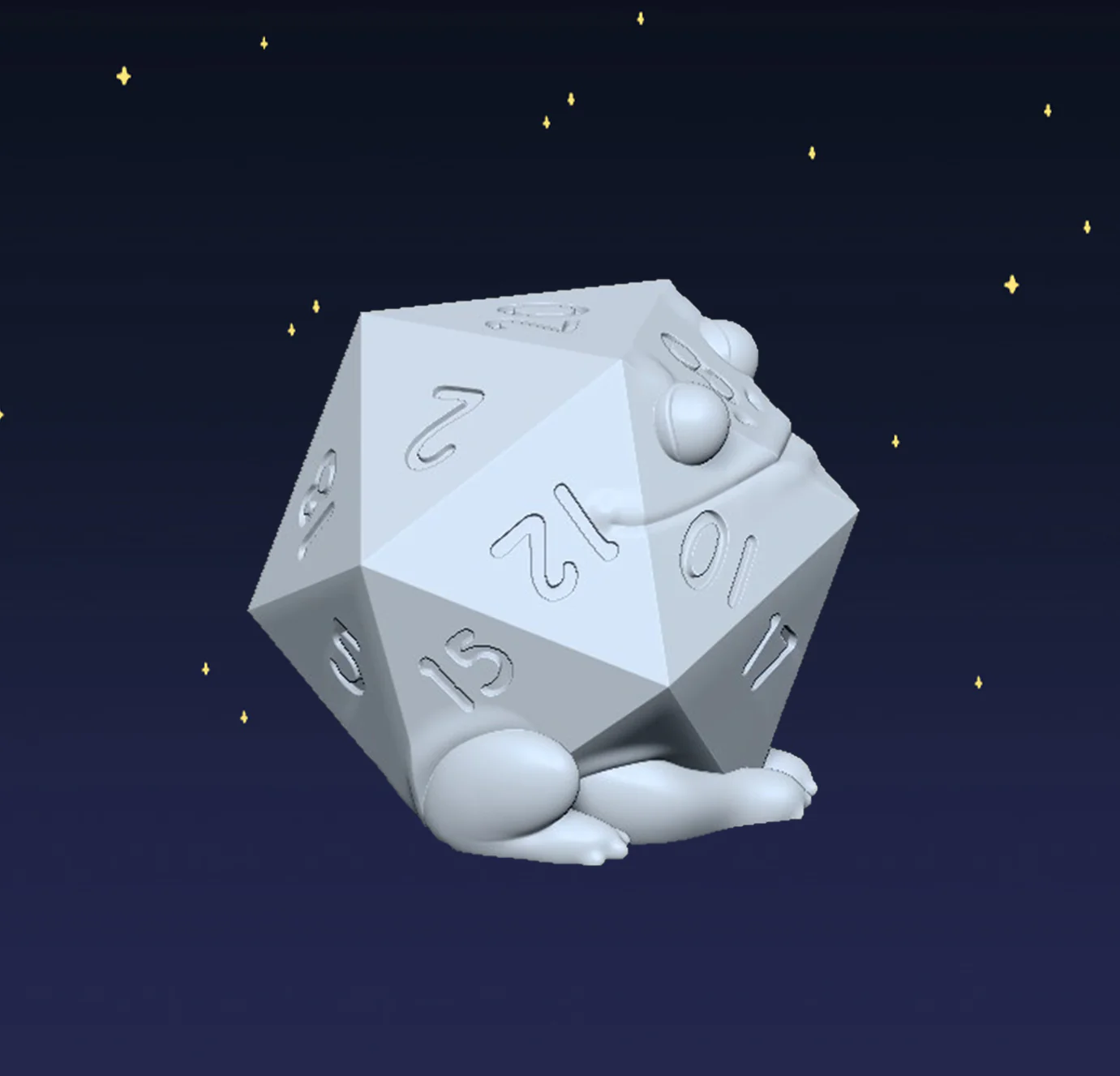 Icosahedron D20 Frog - Digital STL File - Image 2