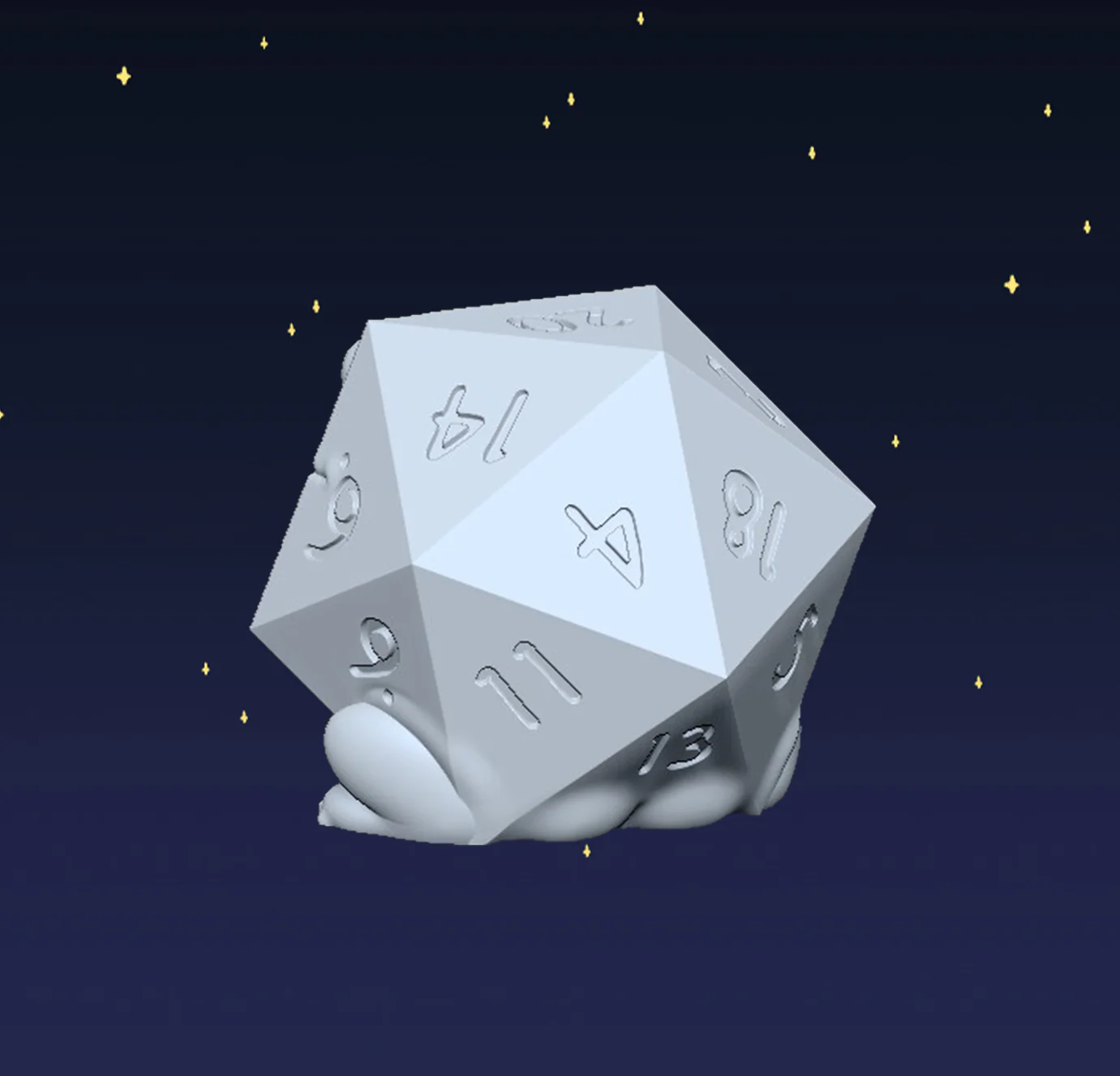 Icosahedron D20 Frog - Digital STL File - Image 3
