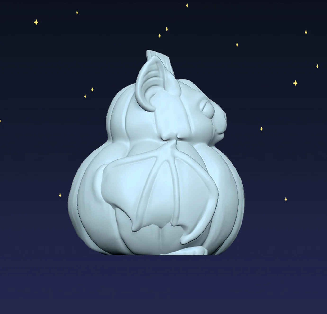 Pumpkin Bat - Digital STL File - Image 2
