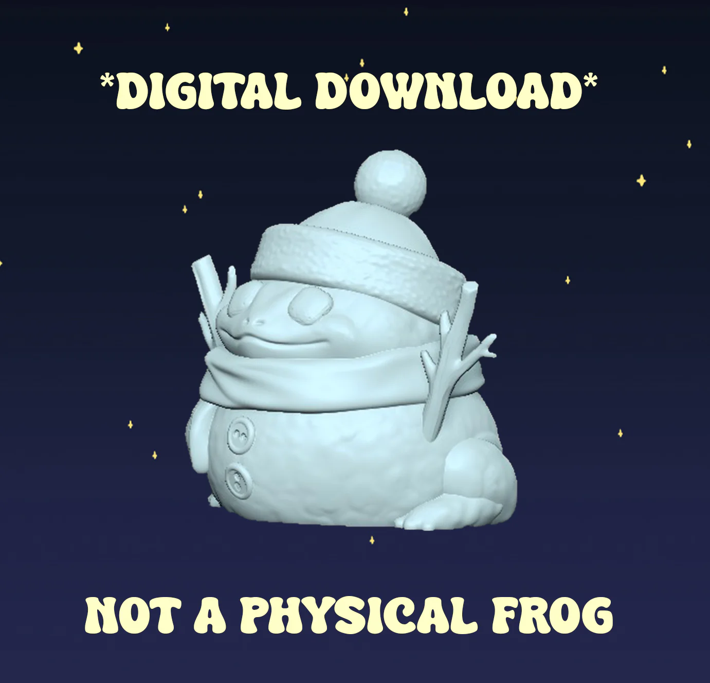 Snowman Frog - Digital STL File - Image 2
