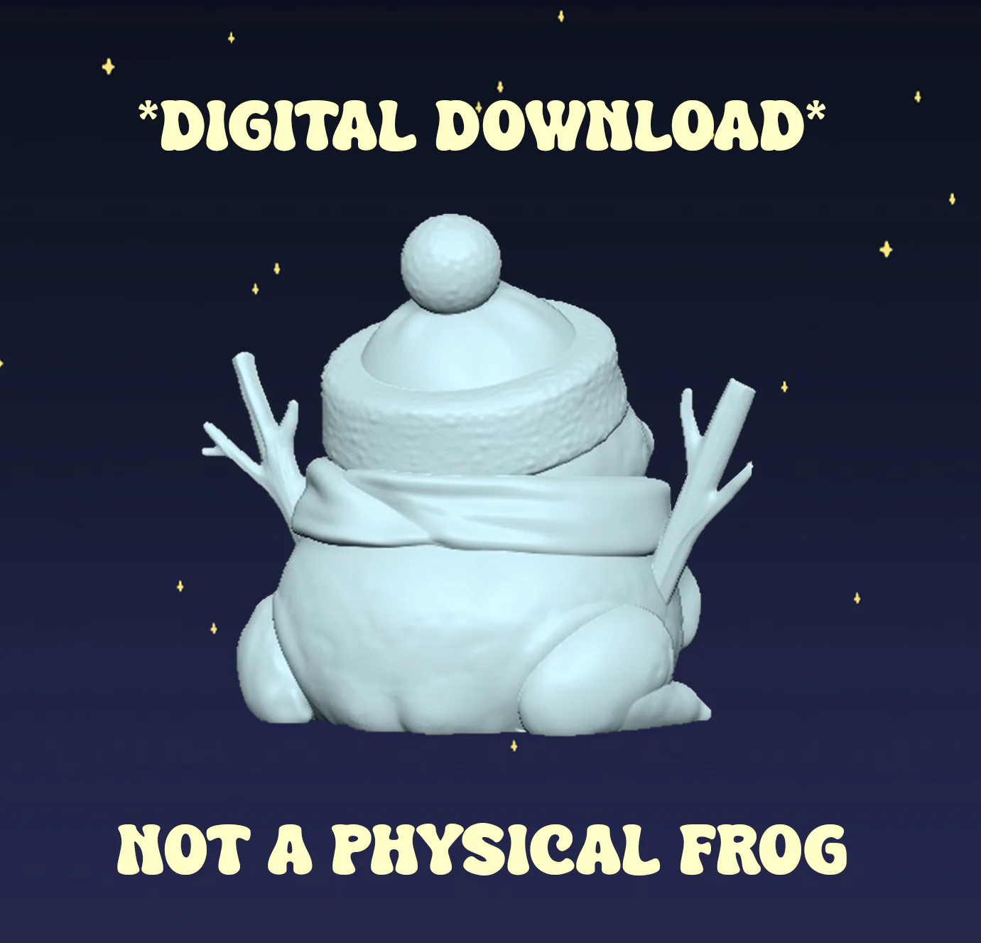 Snowman Frog - Digital STL File - Image 3