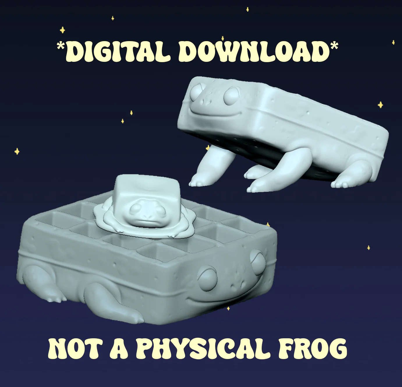 Waffle Frog - Digital STL File - Image 2