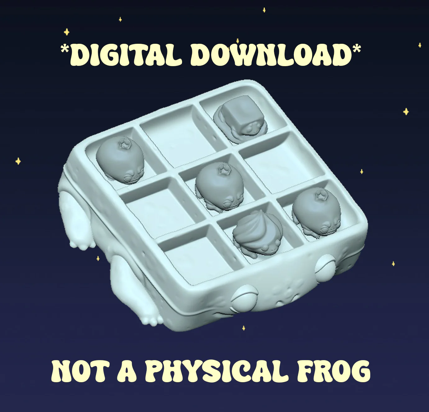 Waffle Tic-Tac-Toe Set - Digital STL File
