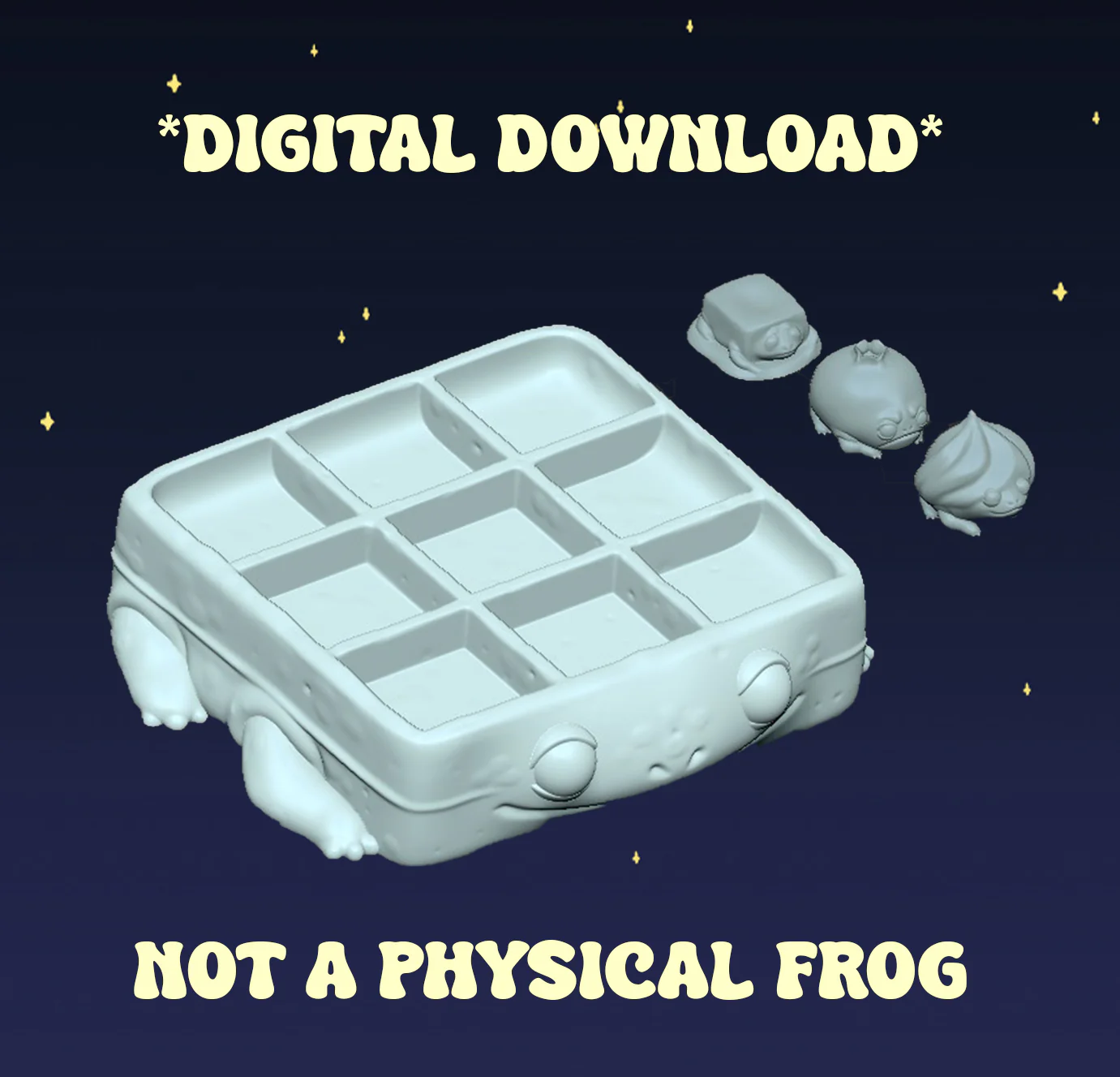 Waffle Tic-Tac-Toe Set - Digital STL File - Image 2